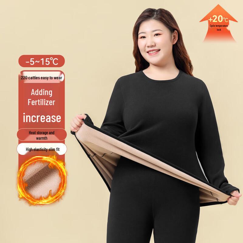 

Women s Plus Size Fleece Lined Thermal Underwear Set 5XL
