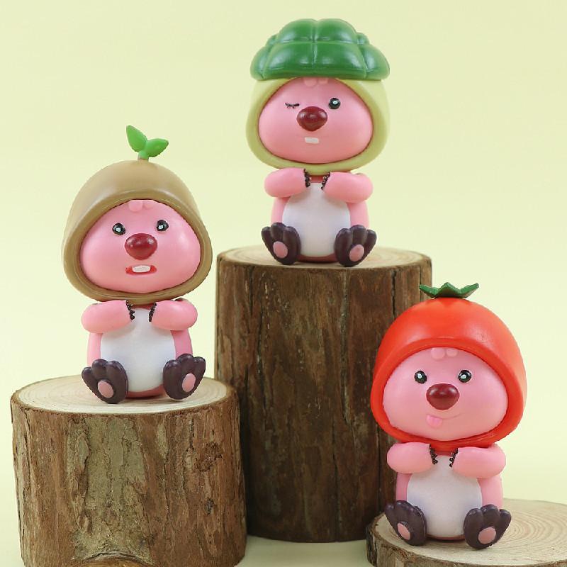 Loopy Foodie Biber PVC Figur Handgefertigt Auto Schreibtisch Ornament Mädchen Geschenk