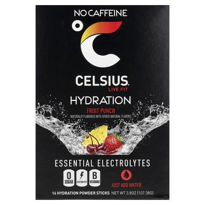 Live Fit, Hydration, Essential Electrolytes, Caffeine Free, Fruit Punch, Hydration Powder 14 Count, 7.76G (0.27Oz) Each