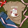 Halloween Ghost Shirt Cotton Summer Short Sleeve Tee Spooky Vibes Hoodie Boo Jee Sweater Casual Gifts For Halloween Season