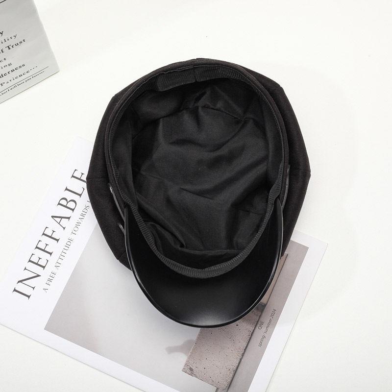 Autumn and Winter Hats Women's Fashion Versatile Octagonal Hats Big Head Circumference Showing Face Ducktongue Beret Newsboy Hat
