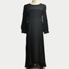 Elegant Middle Eastern Women's Lantern Sleeve Dress with Lace-Up Waist
