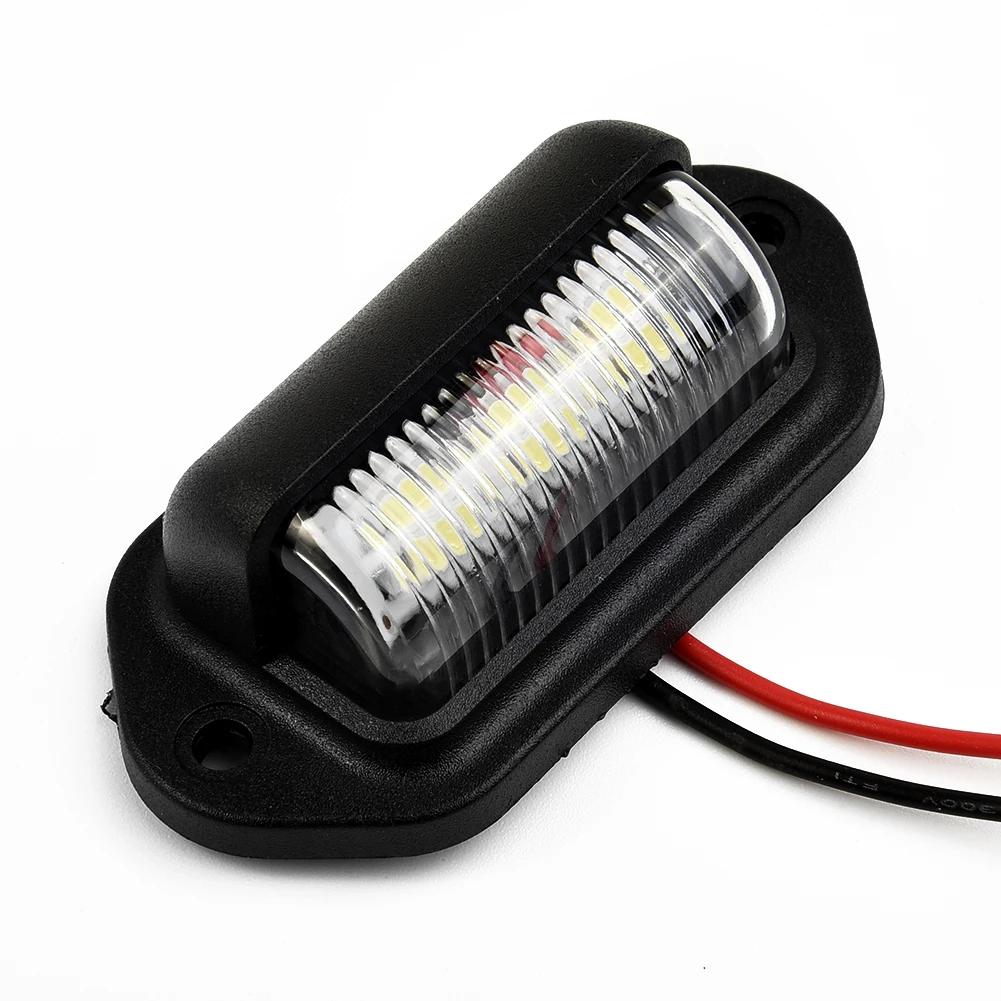 LED License Plate Lights Light 12V Replacement 2 Wire Set Trailer 6-LED Truck 6000k Accessories Useful Boat Waterproof