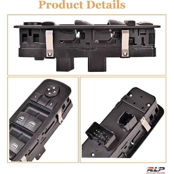 Driver Side Master Power Window Switch - 8P + 13P - Compatible With 2011-2016 Dodge Journey Window Control Switch Replaces 68084001AD 68084001AB