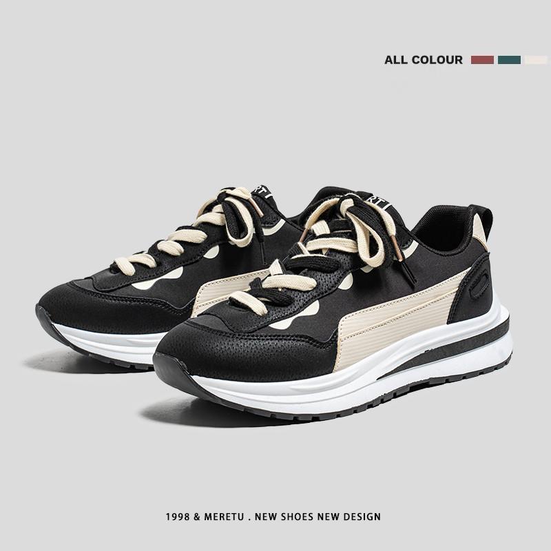 

Сезонная мода мужская толстая подошва папы обувь гонконгский стиль Instagram модные универсальные маленькие и повседневные вафельные туфли Forrest 44 чёрный