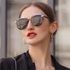 Big Frame Cat Eye Sunglasses Women For Men Vintage Sun Glasses Luxury Brand Designer Punk Popular Metal Travel Shades Uv400