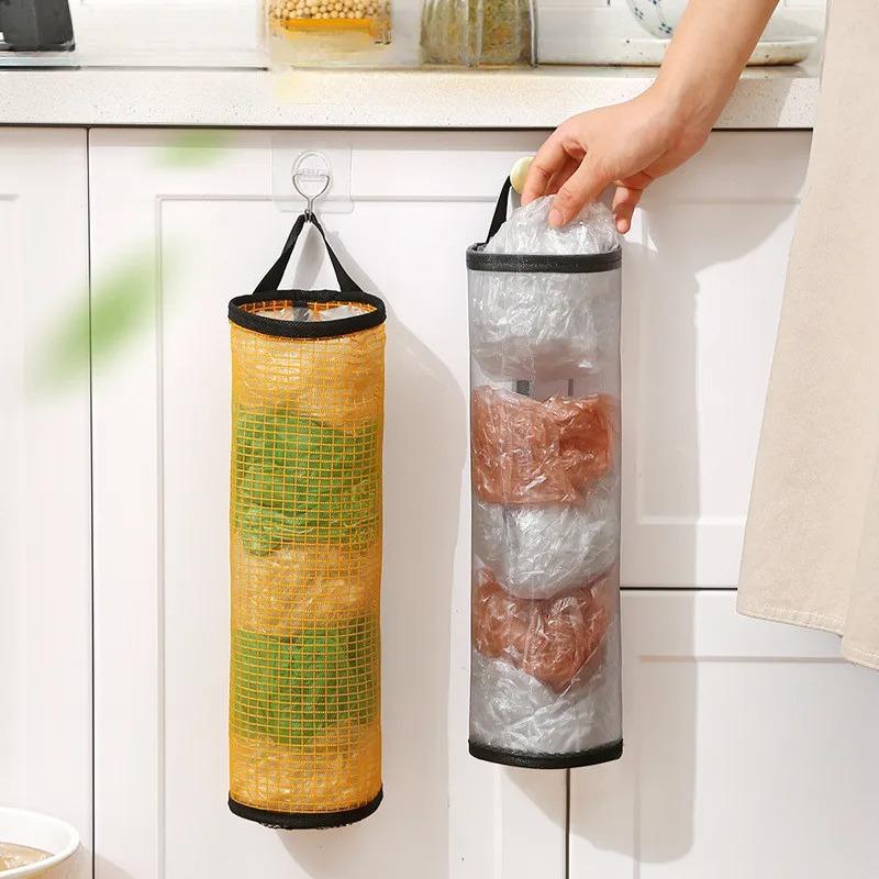 1Pcs Wall Mounted Storage Bag Pockets Shelf Tote Rack Bag Clear Hanging Purse Handbag Organizer Storage Holder Wardrobe Closets