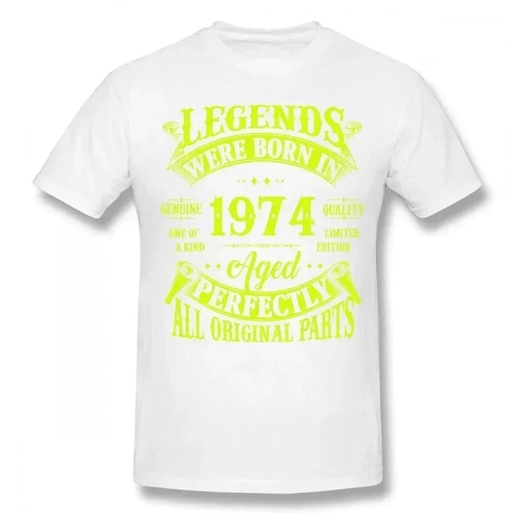 50. Geburtstag Vintage Legenden Geboren 1974 50 Jahre Alt T-Shirt Streetwear Kurzarm Geschenke Sommerstil T-Shirt Herrenbekleidung