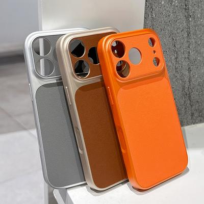 Luxury Matte Leather Texture Phone Case For iPhone 17 16 15 14 13 Pro Max 16 Plus 17Pro Air Camera Protection Shockproof Cover