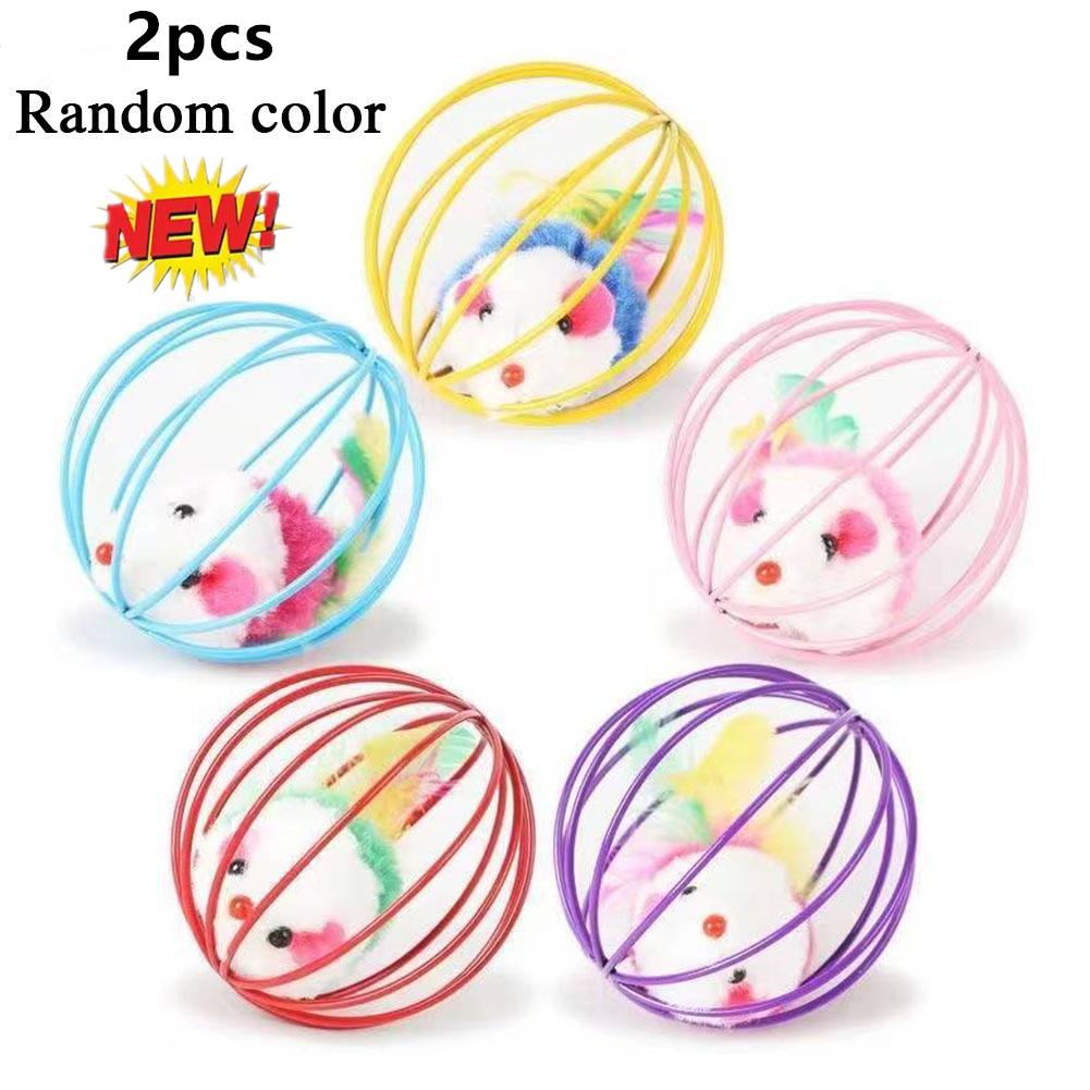 

2 ШТ Горячая клетка крыса счастливая кошка игрушка плюшевая симуляция цвет мышь веселый кот мяч веселый кот веселый веселый товары для питомцев