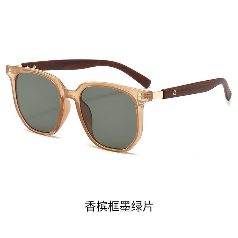 Sunglasses for Men Women Retro Wooden Grain Leg Fashion Glasses Vintage Sunglasses Korean Square UV400 Protective Sun Glasses