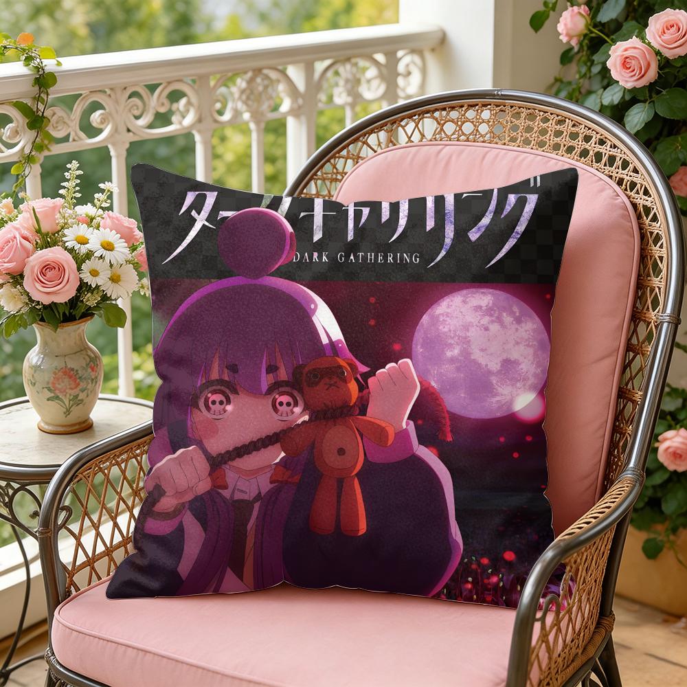 Dark GGathering Anime Cushion Cover Soft Plush Throw Pillow Cover DoubleSided Decorative Cushion Case Sofa Bedroom Home Decor