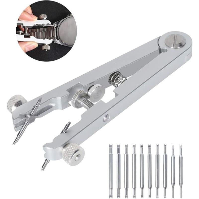 Watch Spring Bar Plier Tool Set with Durable 10 Tips Pins Spring Bar Tweezer Tool for Watch Wrist Bands Strap Removal Repair