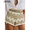 Zaprha 2025 Summer New Holiday Style Lens Patchwork Embroidery Decoration High Waist Casual Shorts 5770224