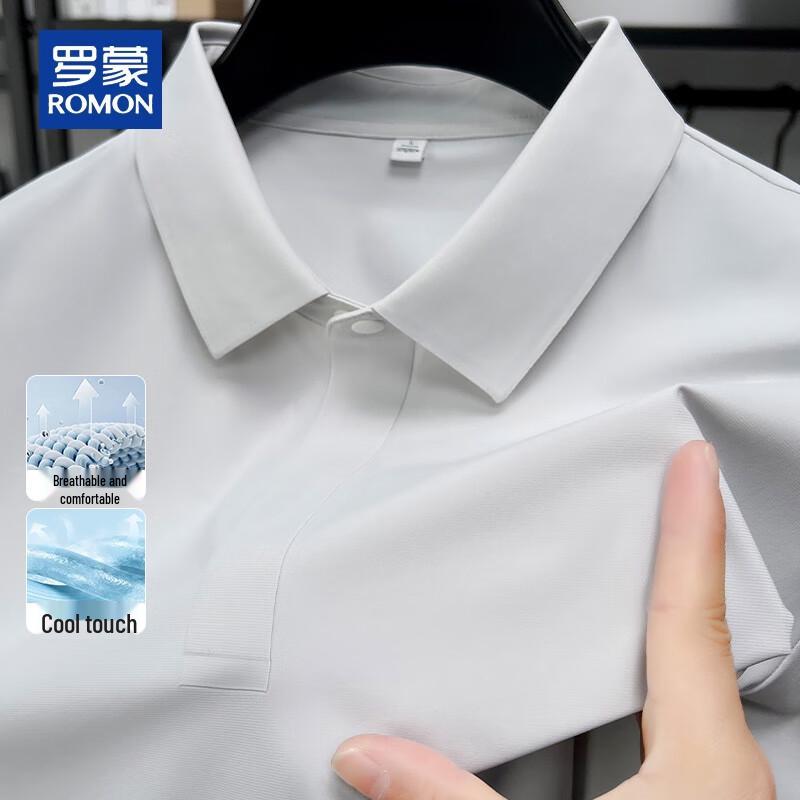 ROMON Men's Cooling Ice Silk Polo Shirt