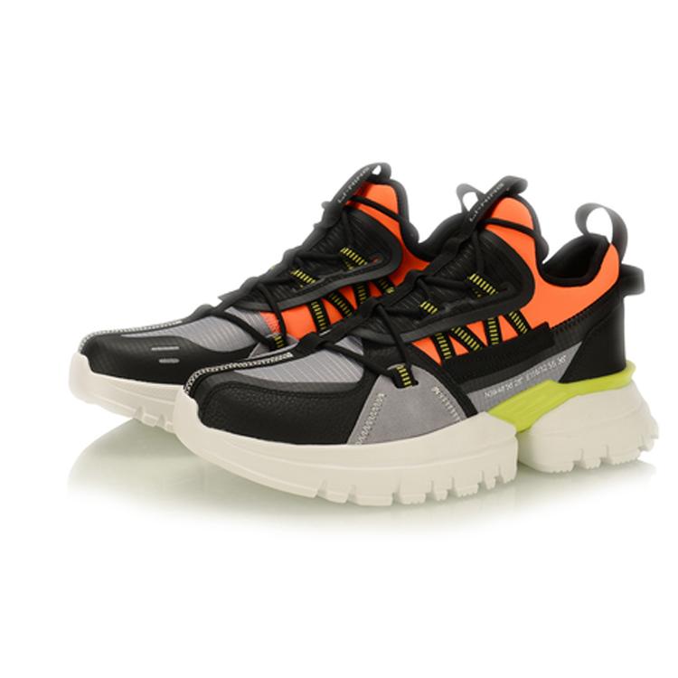 Li Ning LN U.T Slip Resistant Abrasion Resistant Low Top Sports Casual Shoes Unisex Black Orange AGLP081-1