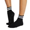 TAVI Aria Grip Socks, Non-Slip, for Yoga, Pilates, Ballet, and Athletic, Crew Length, Ebony, Size M for Men and Women