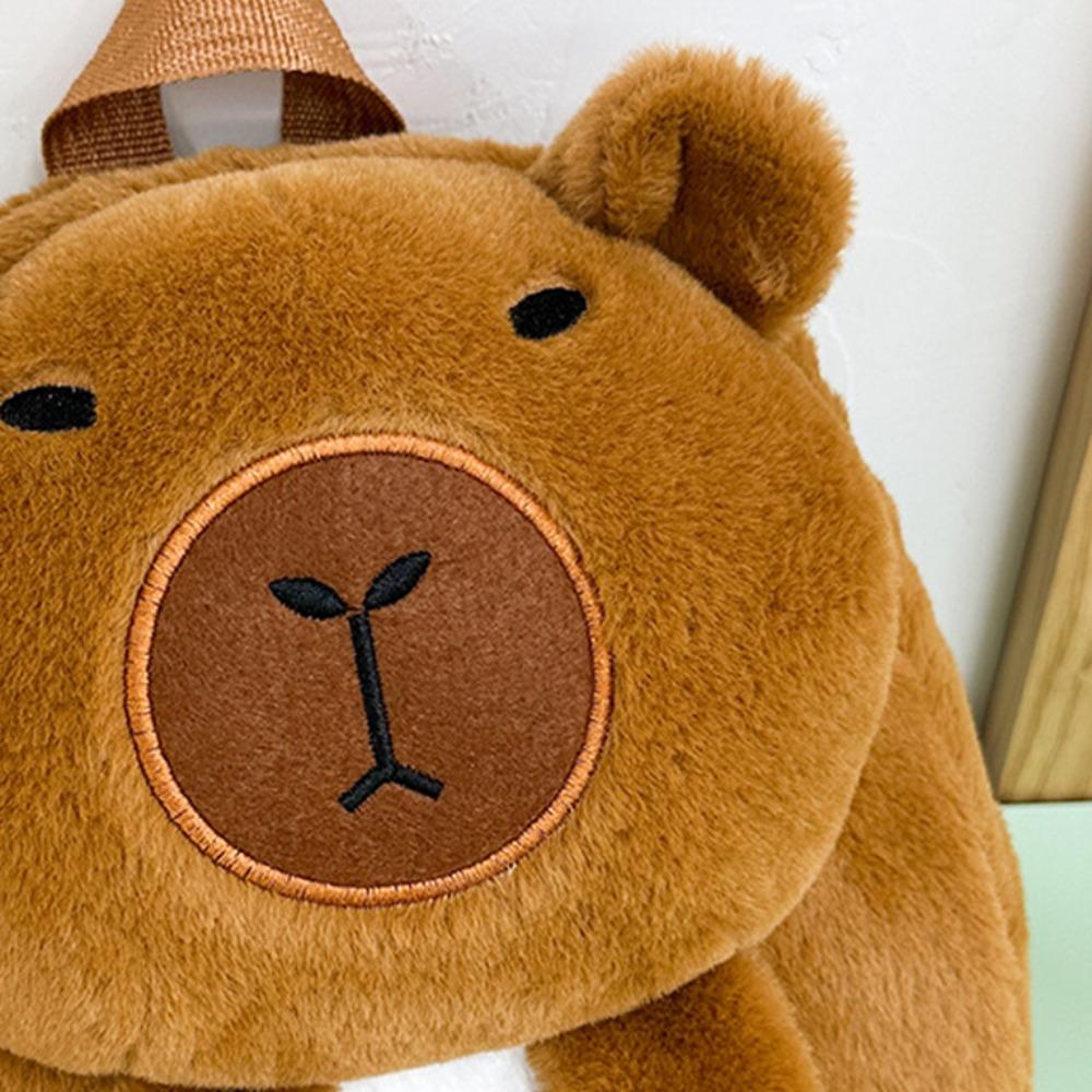 Animal Capybara Plush Backpack Long Leg Cute Shoulder Bag Brown Capybara Plush Bag School