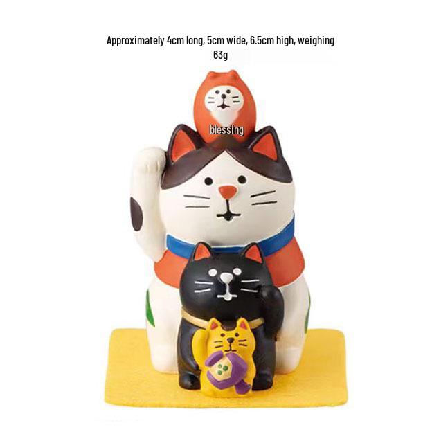 Lucky Cat Feng Shui Ornament for Home, Office, Car, or Store Decoration