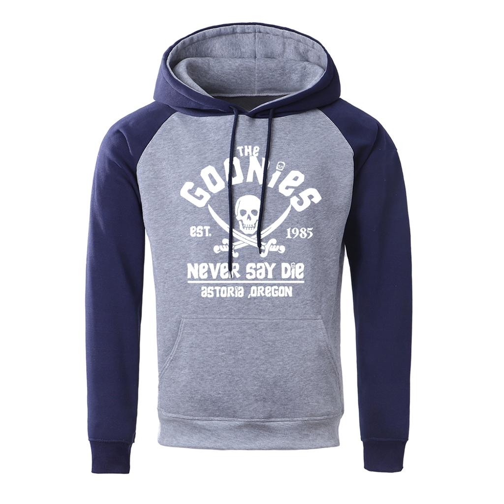 The Goonies Est 1985 Never Say Die Man Hoodie Fashion Soft O-Neck Raglan Sweatshirts Autumn Crewneck Streetwear Fleece Hoodies