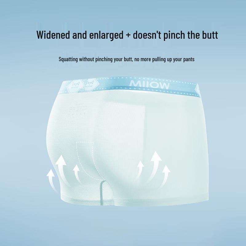 MaoRen Teen Boys' Ice Silk Antibacterial Boxer Briefs