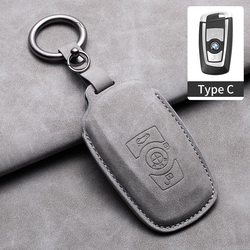 JYPK6 Sheepskin Leather Car Key Case Cover Accessories For BMW 1 2 3 4 5 6 7 Series X1 X3 X4 X5 X6 F36 F25 F26 F30 F34 F10 F07 F20 Z10
