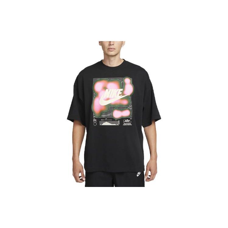 

Nike Sportswear Logo Print Ribbed Crew Neck Loose Fit Short Sleeve T-Shirt Men Tops Black FD1310-010 S