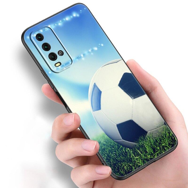 Ogień Piłka nożna Piłka nożna Silikonowe etui na telefon do Xiaomi Redmi Note 11 10 9 8 Pro 11T 10T 10S 9S 8T 9 9A 9C 9T Czarne etui Coque