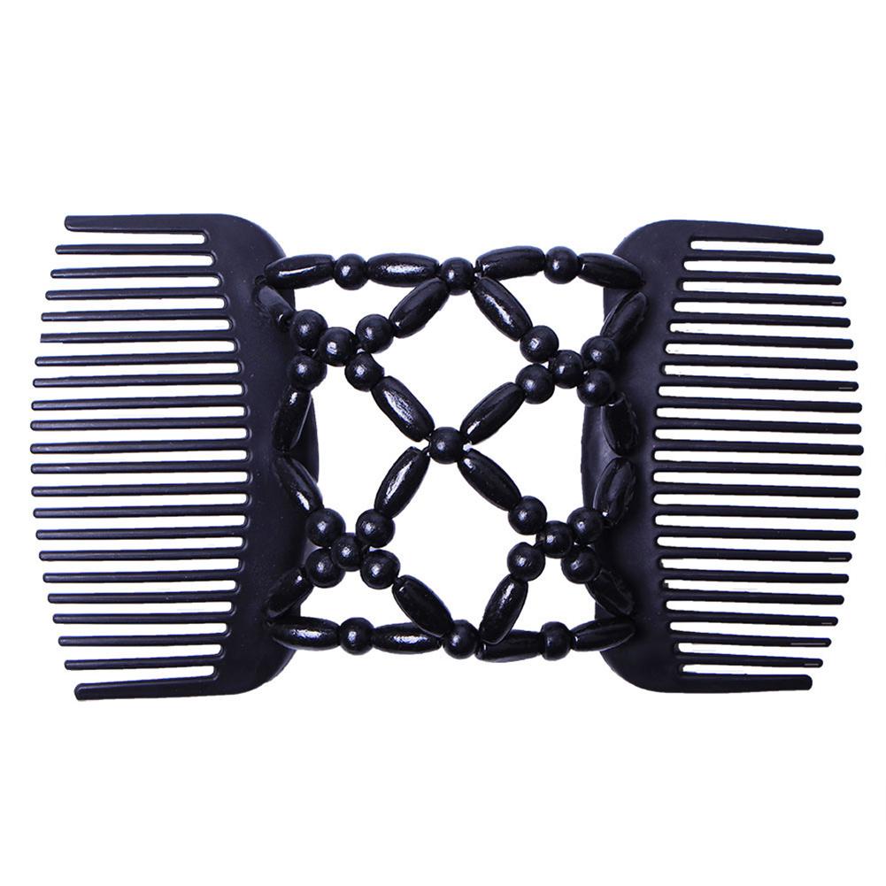 Accessorio per pettine con clip per capelli, copricapo da donna con doppio cursore, perline di legno