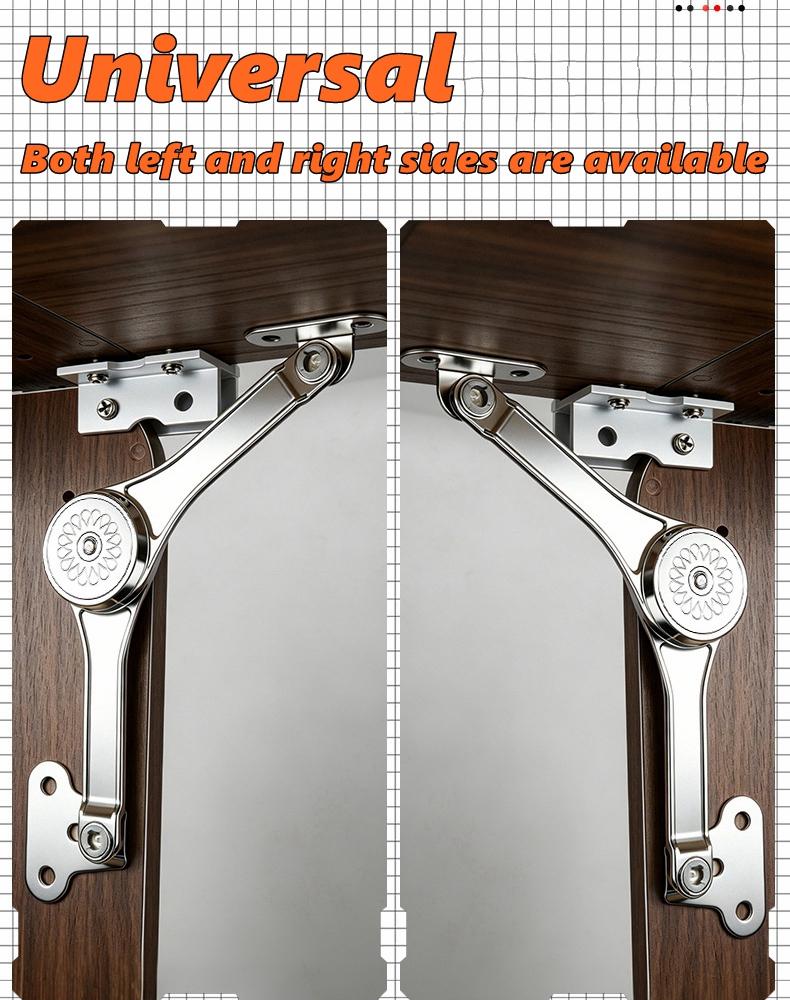 Xiaomi Lid Support Hinge In Satin Nickel Folding Lid Stay Hinge with Soft Close,Perfect for Toy Box/Drawer Window/Wardrobe/Cabinet Door