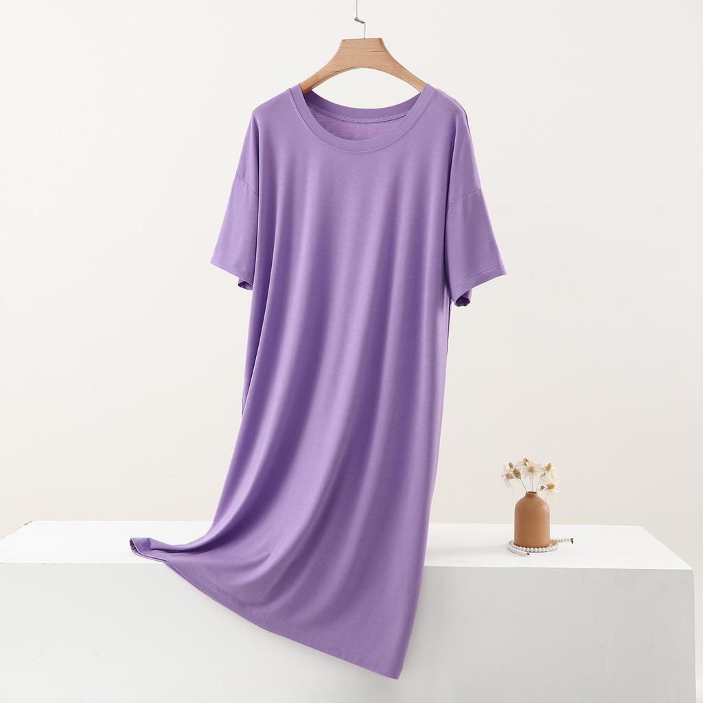 Women's Plus Size Short Sleeve Loose Sleepwear Dress