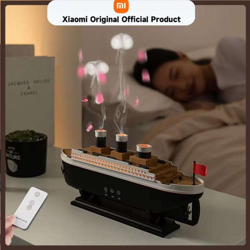 Xiaomi Titanic Ship Model Air Humidifier Home 250ml Remote Control Essential Oil Jellyfish Smoke Ring Spray Aroma Diffuser Humidifiers