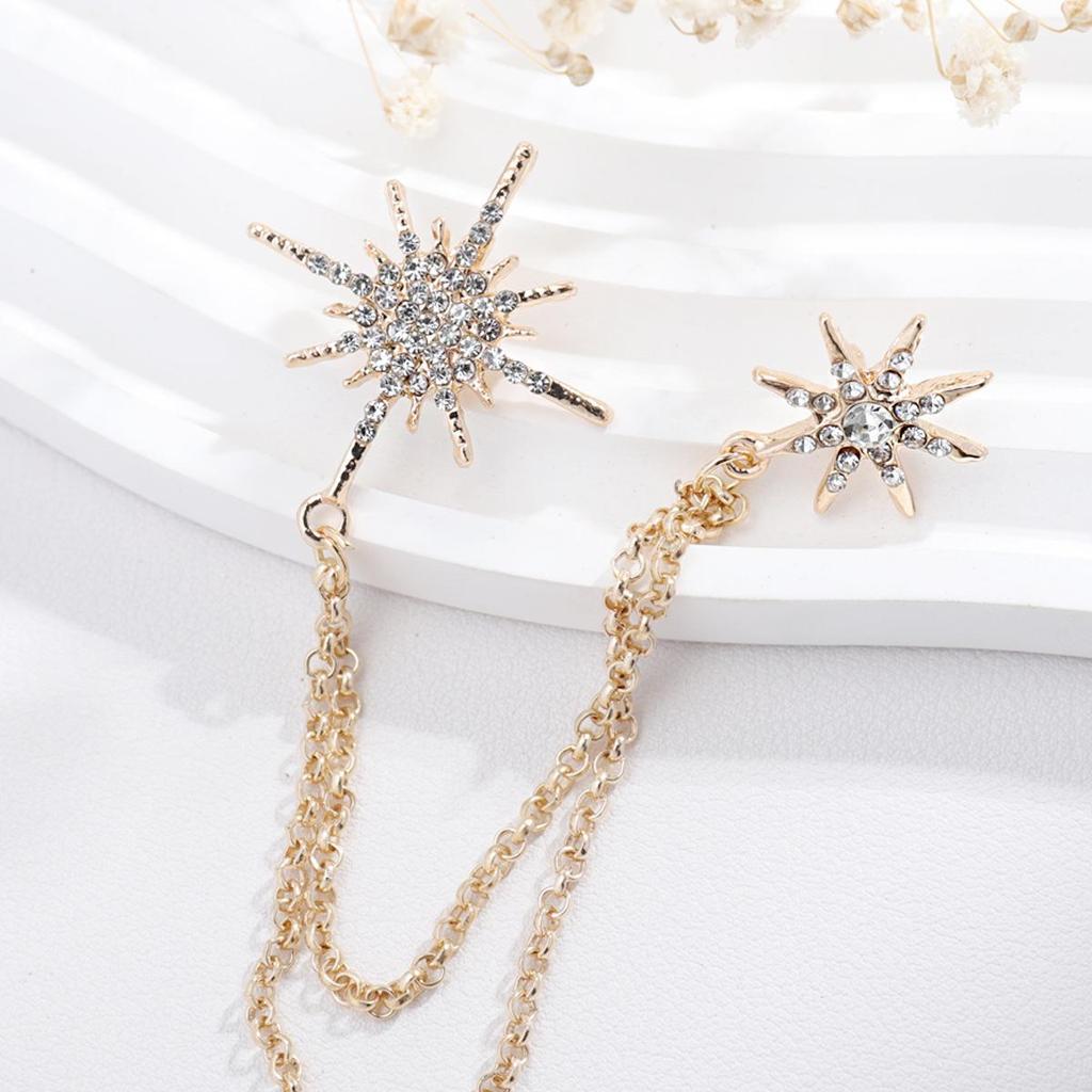 Men's High-End Honey Bee Tassel Brooch: Star, Crown, and Music Note Design Lapel Pin