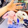 Cute Wool Long Ear Rabbit Keychain Pendant Doll Bag Cartoon Stuffed Ornament Toy