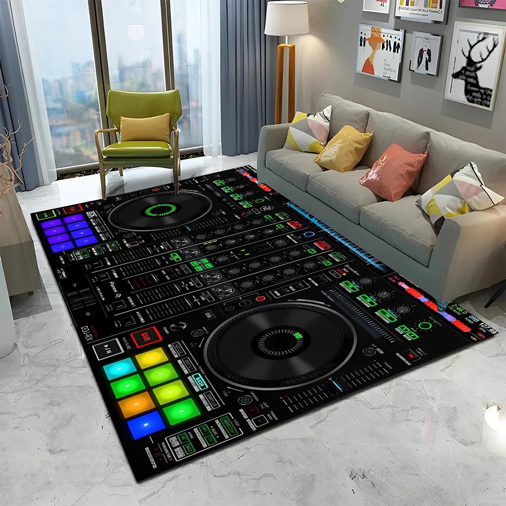 3D DJ Music Screen Keyboard Cartoon Carpet Rug for Home Living Room Bedroom Sofa Doormat Decor,Child Area Rug Non-slip Floor Mat