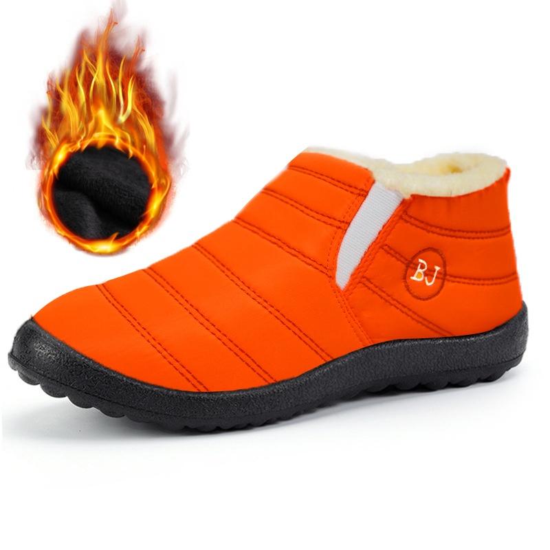 Baumwollstiefel in Übergröße für Männer und Frauen im gleichen Stil, einteilige dicke Schneestiefel mit Samt für mittelalte und ältere Menschen, warme Halbschuhe