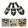 3pcs/1Set Hexagonal Shank Chamfer Counter Sink 12/16/19mm Drill Bit Cutter  Carpentry Power Tool