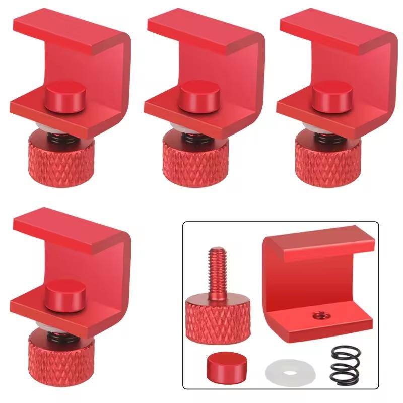 3D Priner Parts Aluminum Adjustable Glass Bed Clips for Ender 3 Heatbed Clamps for 3D Printer Build Platform Glass Retainer 4Pcs
