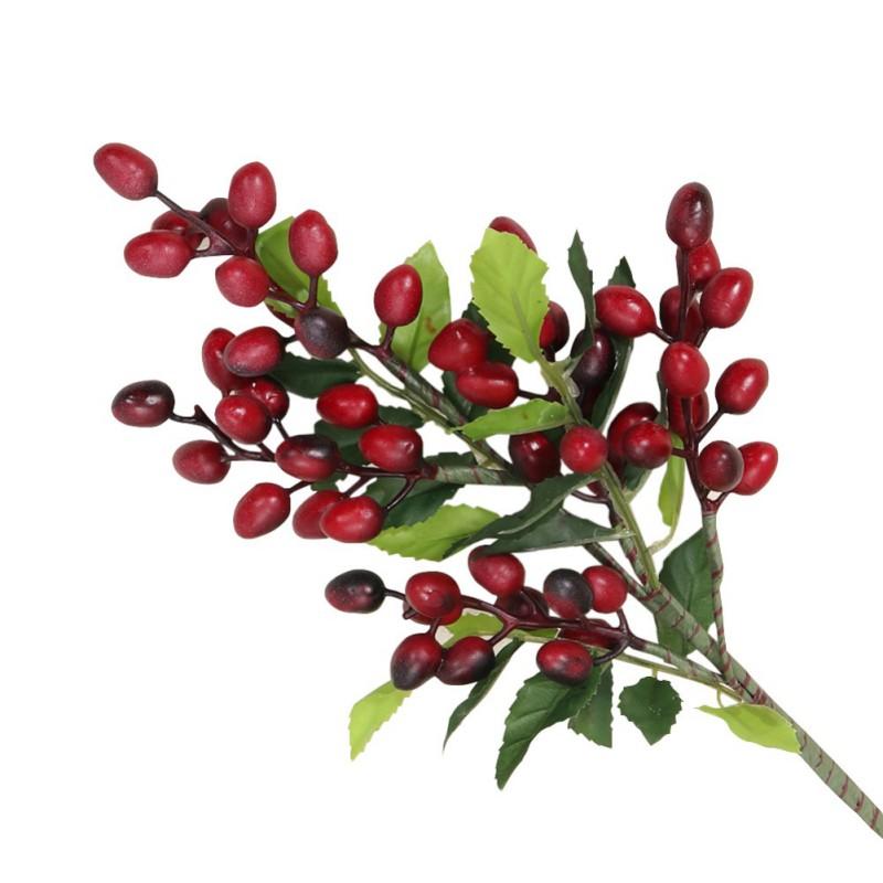 5pcs Artificial Berries Christmas Decoration Fake Flower for Vase Garden Wedding Christmas Tree Decoration Red Berry Branches