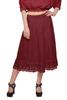 Moomaya Solid Skirts For Women Knee Length Cotton Flared Girls Skirt