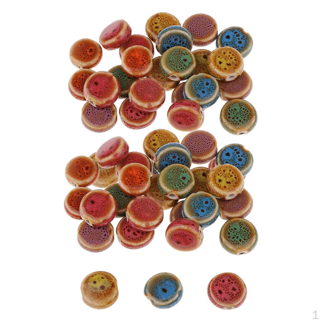 

60 шт. Смешанные Цветочные Фарфоровые Керамические Бусины для DIY Ювелирных Изделий