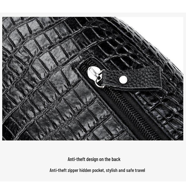 2023 Trendige Herren Echtleder Krokodilmuster Umhänge- Brusttasche