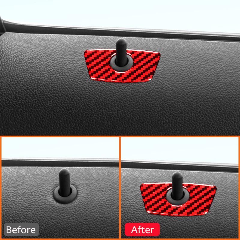 4 Stück Für Ford Explorer Kohlefaser Automobil Innenraum Türverriegelungsknopf Schalter Panel Modifikation Dekoration Aufkleber