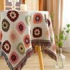 Rustic Jacquard Tablecloth, Small Round Balcony Tablecloth, Living Room Hand-Crochet-Style Dining Tablecloth, Coffee Table and Nightstand Covers