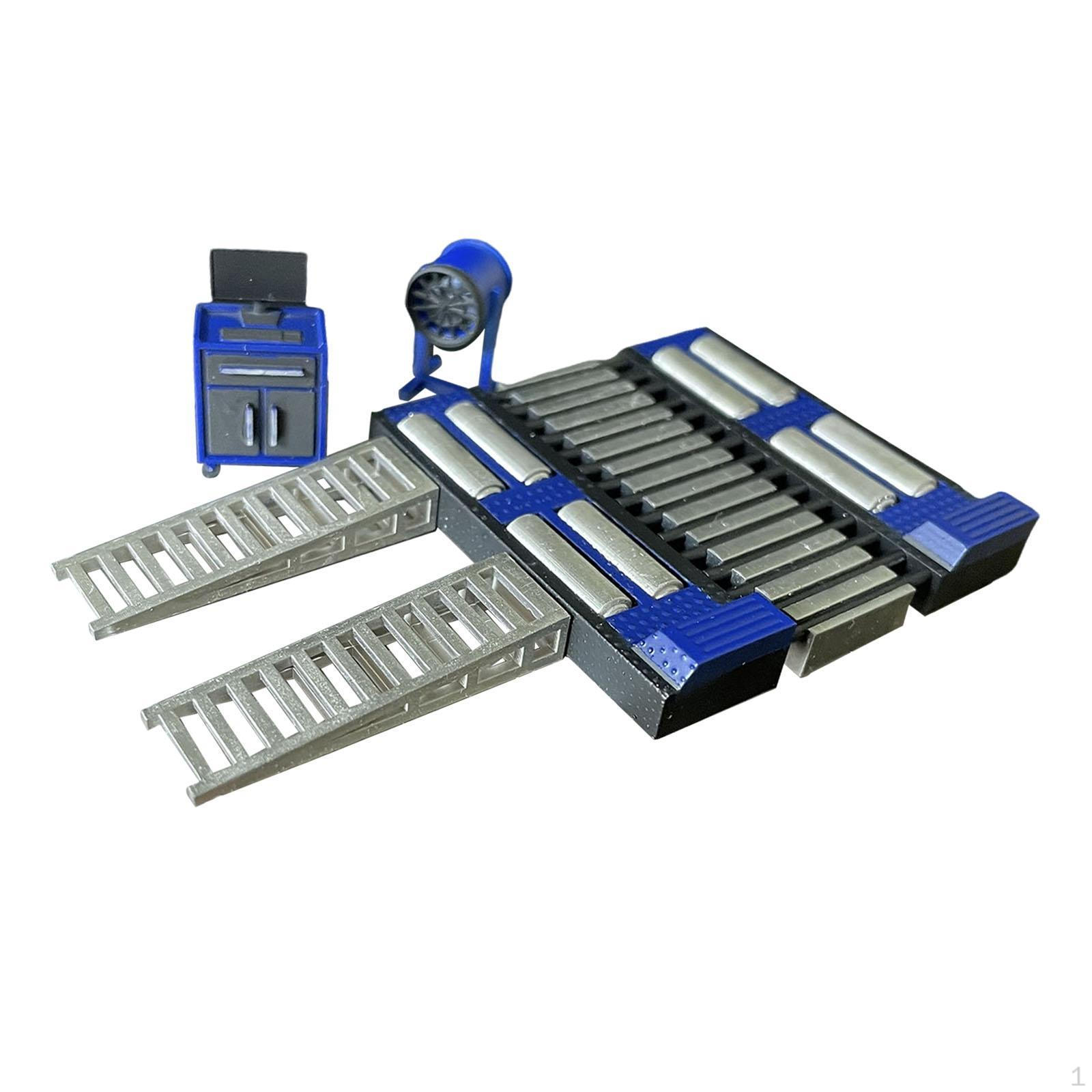 

1/64 Eengine Set Miniature Creative Photography Props Adjustable Length Accessory Auto Repair Tool синий