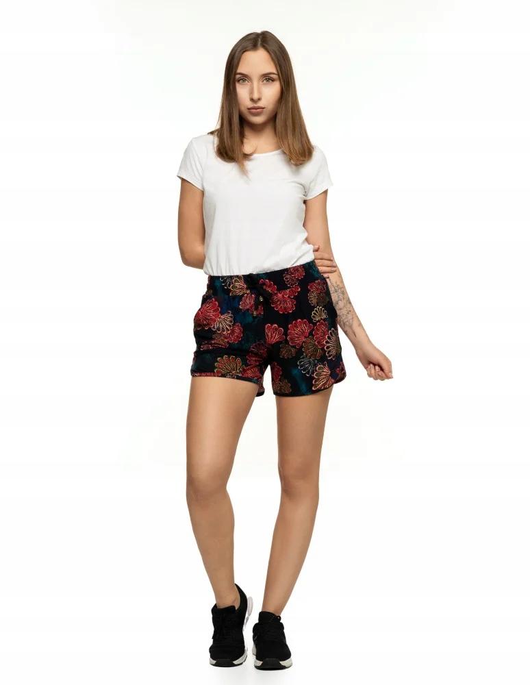Damen-Shorts Bequeme Stylische Shorts mit Ethno-Blumen MORAJ 3XL PATT 1