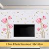 Creative Chinese Style Tulip Wall Sticker Self Adhesive Elegant Simulated Flower Decal for Bedroom Bedside TV Background Wall Decor
