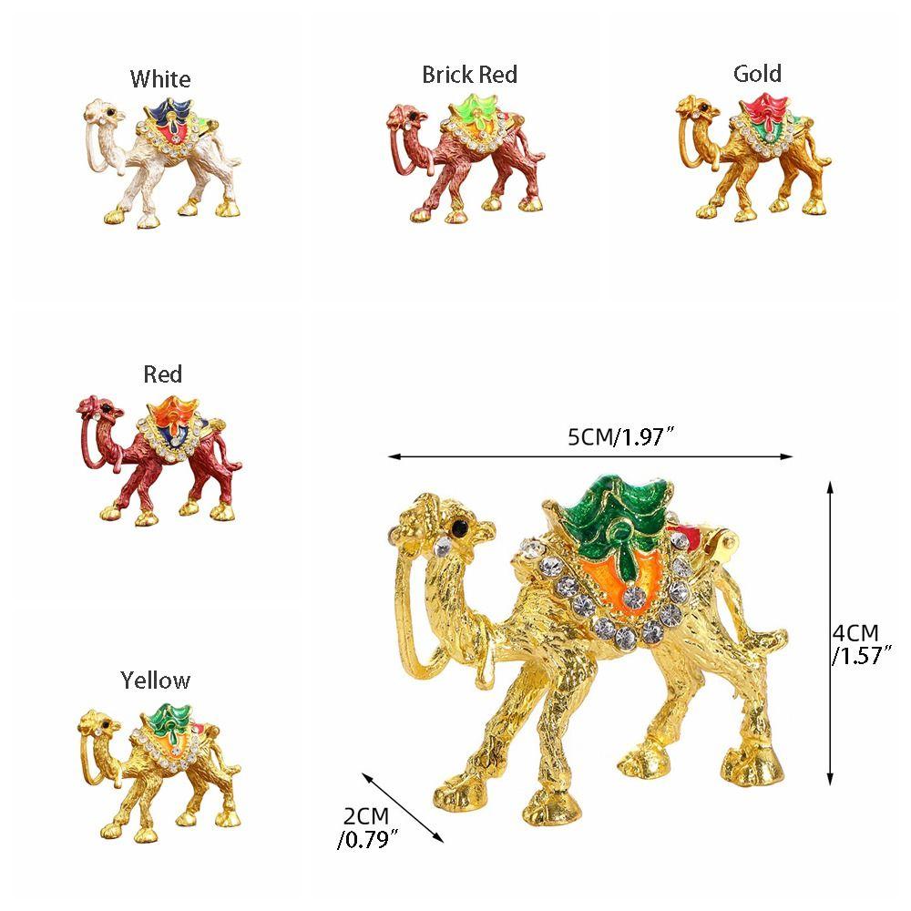 Vintage Ethnic Camel Jewelry Box Exquisite Luxury Desktop Camel Figurine Handmade Animal Trinket Box Display Holders