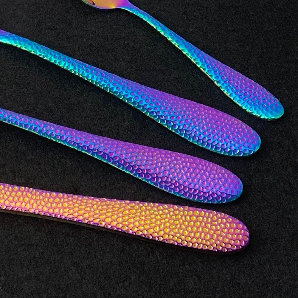 40ks/sada Nová luxusní sada zlatých příborů Zrcadlo Sada příborů Nerezové příbory Nůž Vidlička Lžíce Čajová lžička Na doma