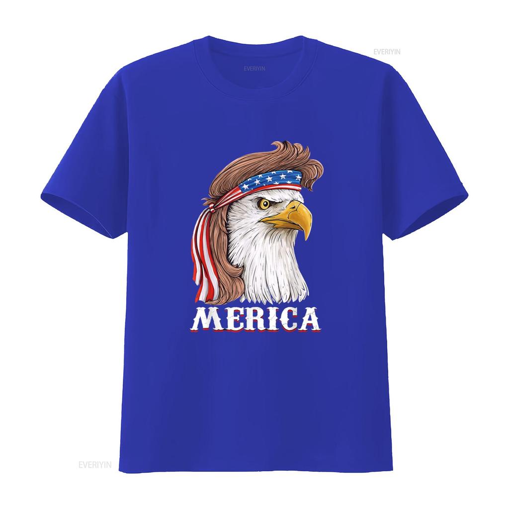 Eagle Mullet 4th Of July USA American Flag Merica T Shirt vintage Washed Unisex Top For Everyday Wear streetwear Slightly